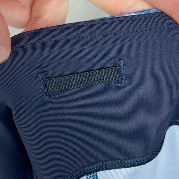 Lululemon Mesh With Me Crop Leggings Blue Printed Size 6 Yoga Running Fitness - Picture 8 of 11